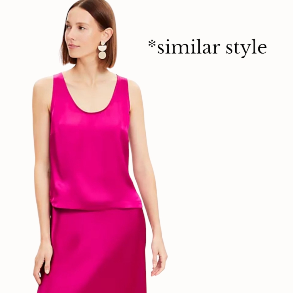 💕 Talbots 100% Silk Flowy Scoop Neck Satin Cami, 4 (6)